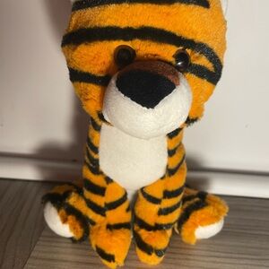 Plush Tiger Toy - Orange and Black Stripes